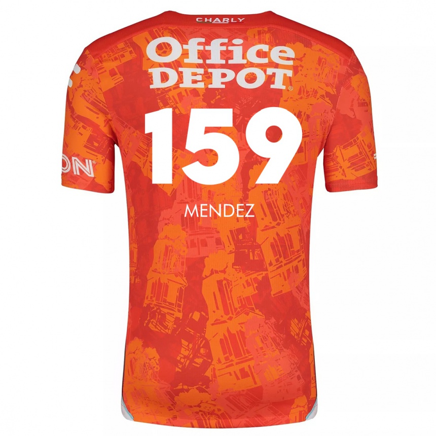 Kids Football Daniel Méndez #159 Orange White Away Jersey 2024/25 T-Shirt Canada