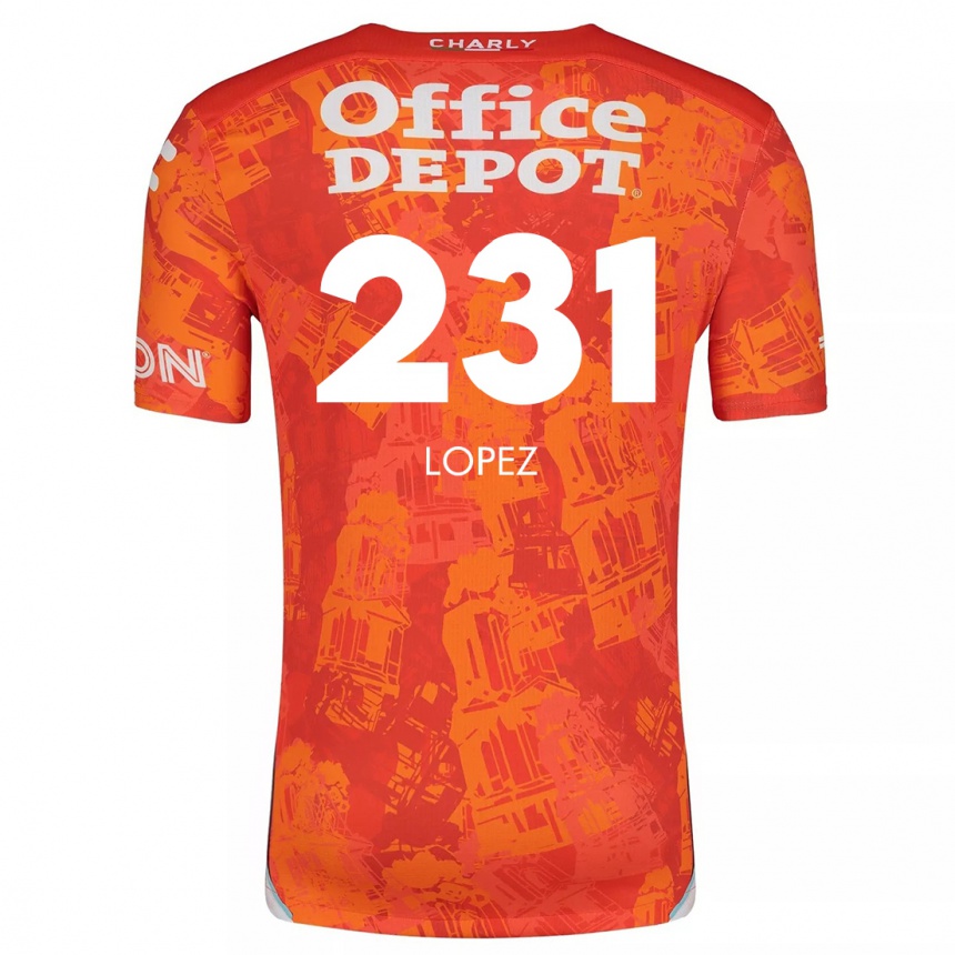 Kids Football Víctor López #231 Orange White Away Jersey 2024/25 T-Shirt Canada