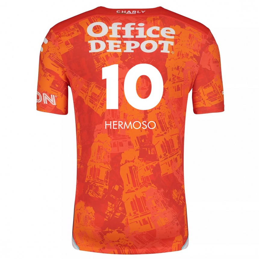 Kids Football Jennifer Hermoso #10 Orange White Away Jersey 2024/25 T-Shirt Canada