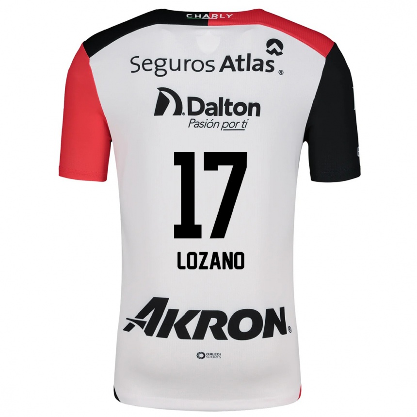 Enfant Football Maillot José Lozano #17 Blanc Rouge Noir Tenues Extérieur 2024/25 Canada