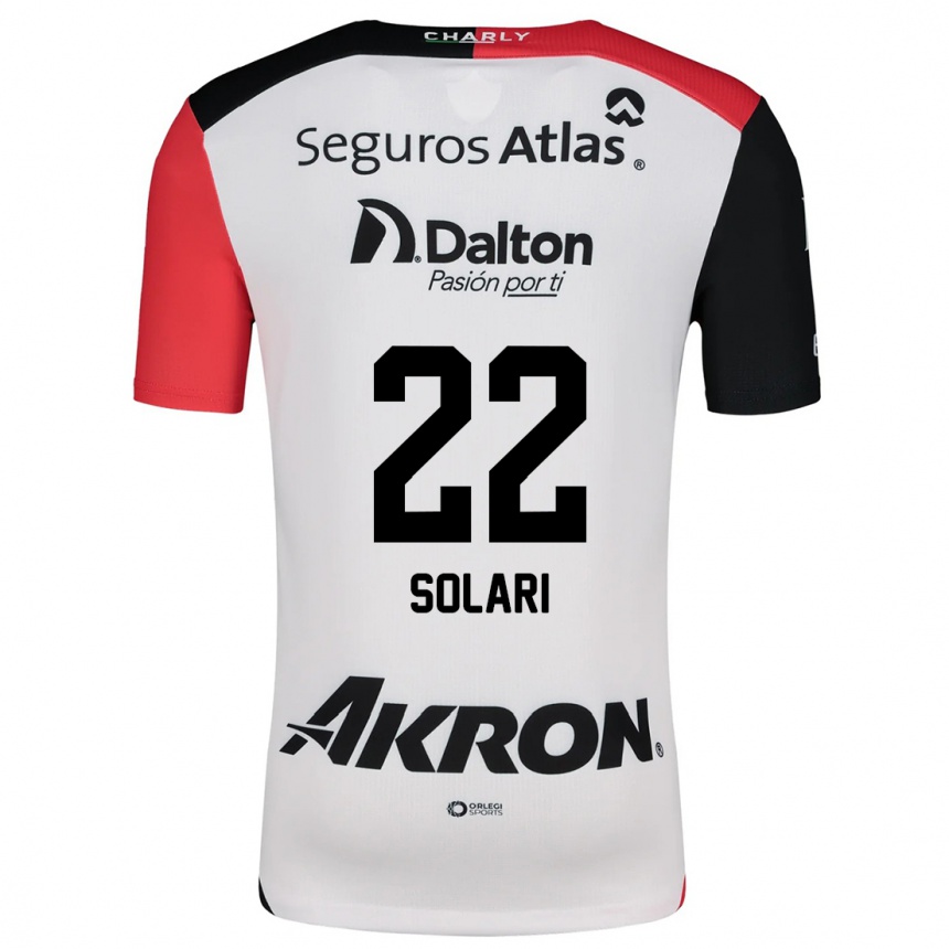 Kids Football Augusto Solari #22 White Red Black Away Jersey 2024/25 T-Shirt Canada