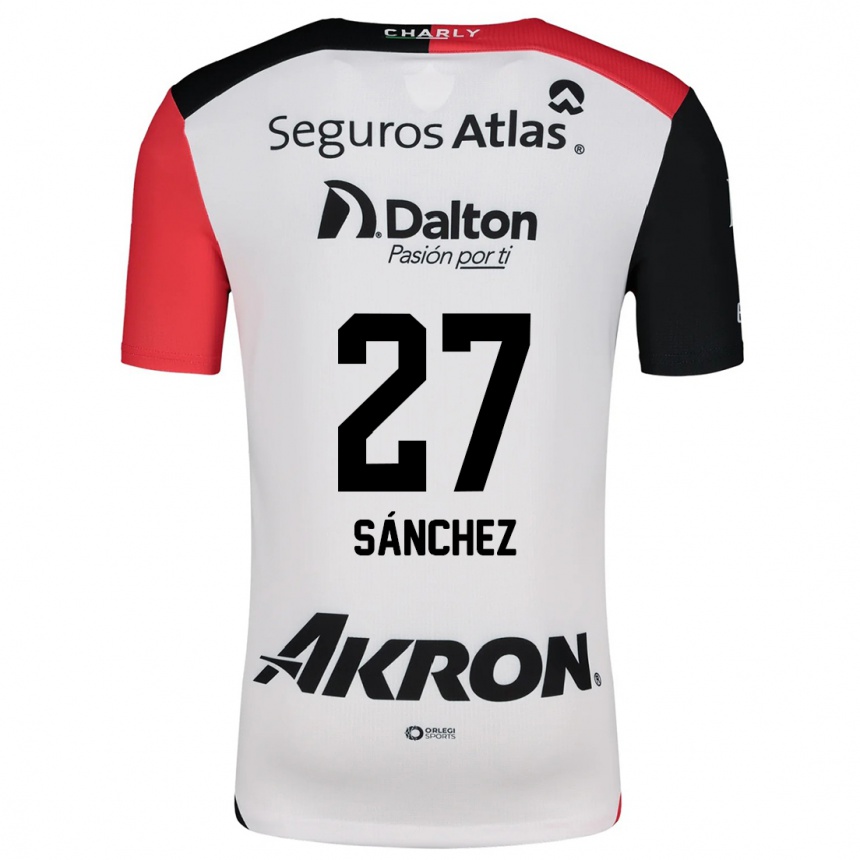 Kids Football Antonio Sánchez #27 White Red Black Away Jersey 2024/25 T-Shirt Canada