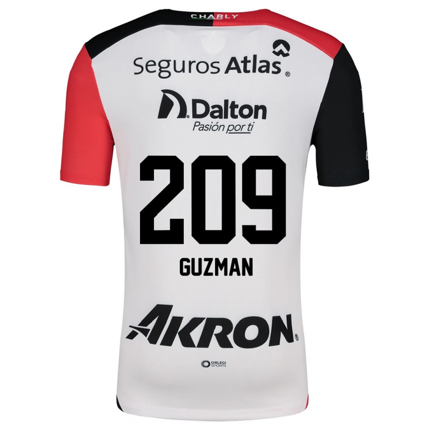 Kids Football Jorge Guzmán #209 White Red Black Away Jersey 2024/25 T-Shirt Canada