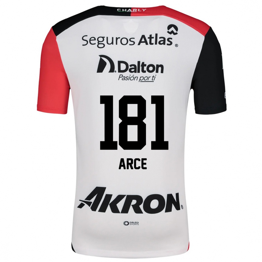 Kids Football Edson Arce #181 White Red Black Away Jersey 2024/25 T-Shirt Canada