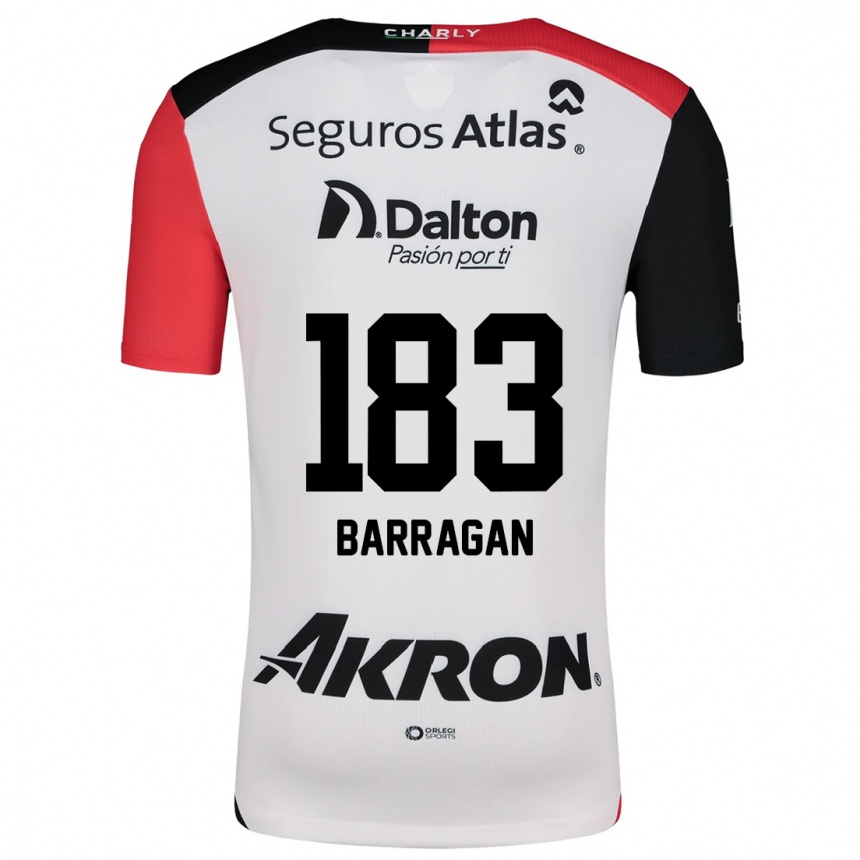 Kids Football Roberto Barragán #183 White Red Black Away Jersey 2024/25 T-Shirt Canada