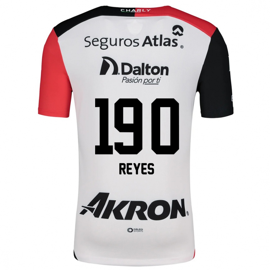 Enfant Football Maillot Óscar Reyes #190 Blanc Rouge Noir Tenues Extérieur 2024/25 Canada