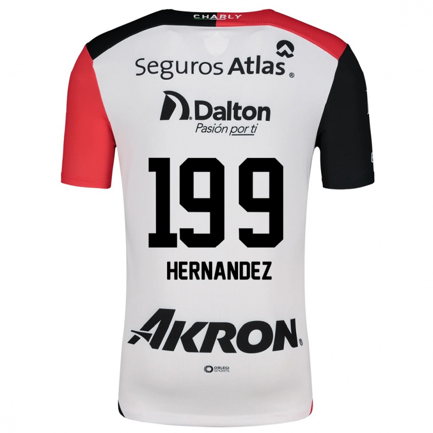 Kids Football Sergio Hernández #199 White Red Black Away Jersey 2024/25 T-Shirt Canada