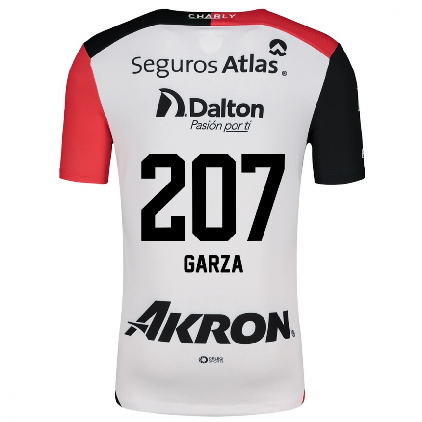 Kids Football Rodolfo Garza #207 White Red Black Away Jersey 2024/25 T-Shirt Canada