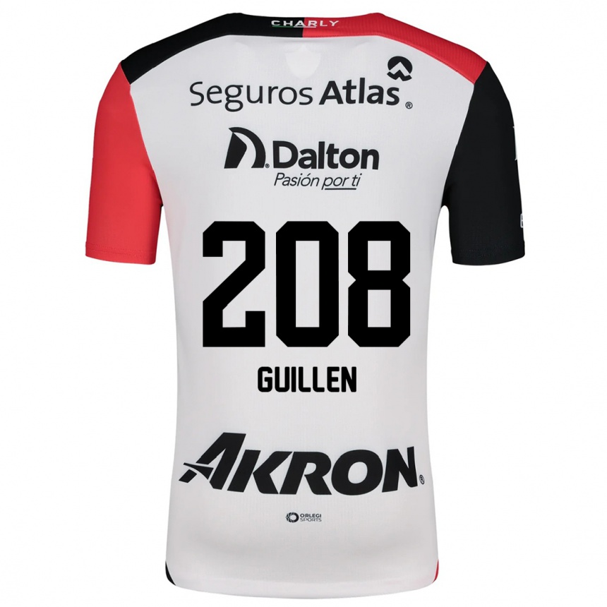 Kids Football Jesús Guillén #208 White Red Black Away Jersey 2024/25 T-Shirt Canada