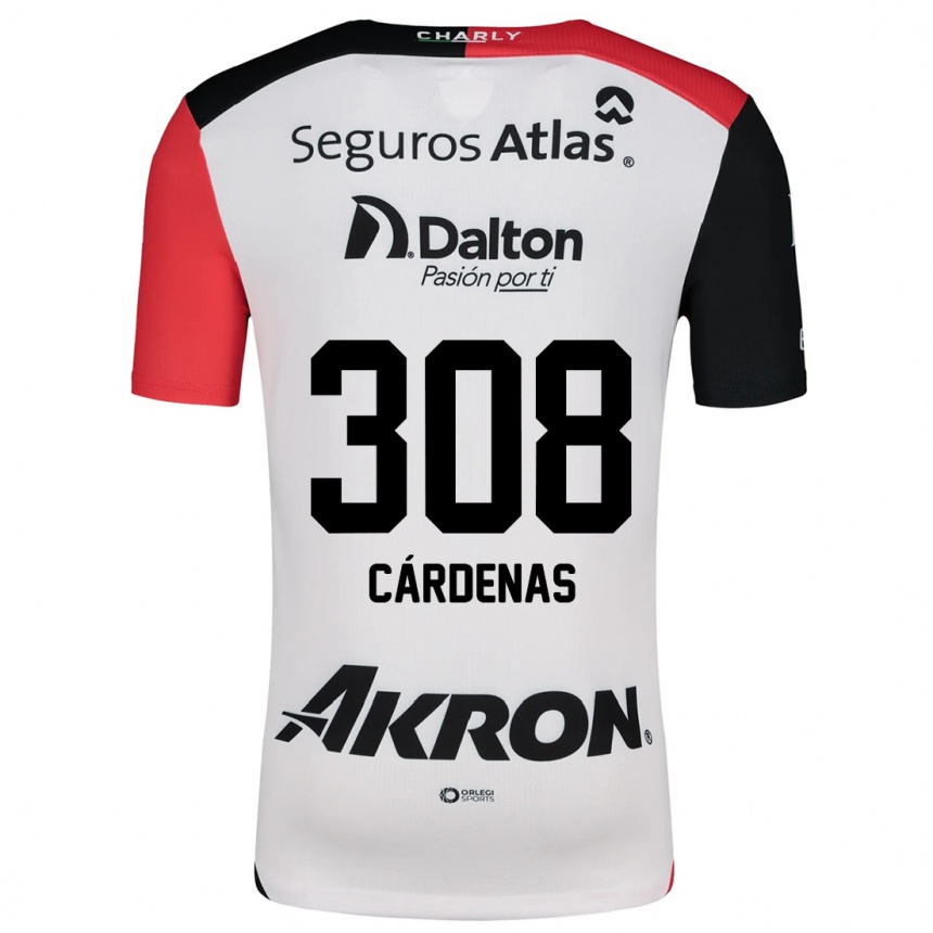 Kids Football Rodrigo Cárdenas #308 White Red Black Away Jersey 2024/25 T-Shirt Canada