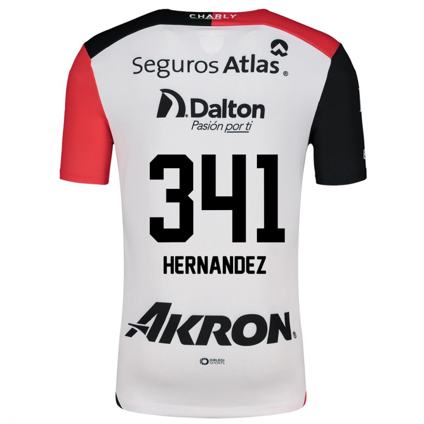 Kids Football Leonardo Hernández #341 White Red Black Away Jersey 2024/25 T-Shirt Canada