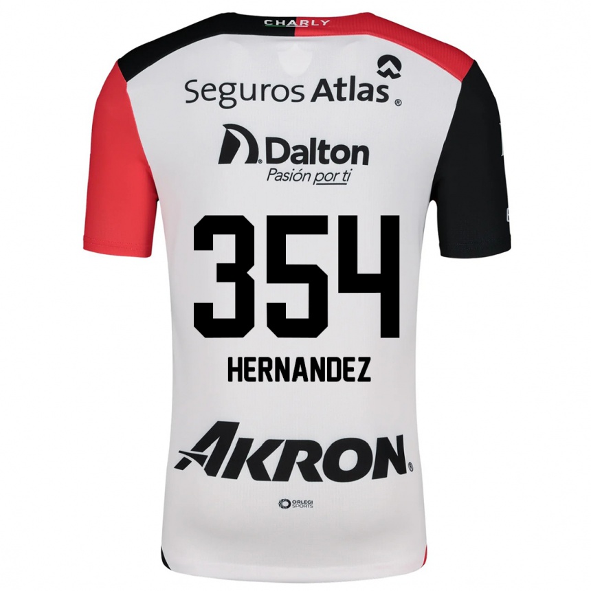 Kids Football Daniel Hernández #354 White Red Black Away Jersey 2024/25 T-Shirt Canada