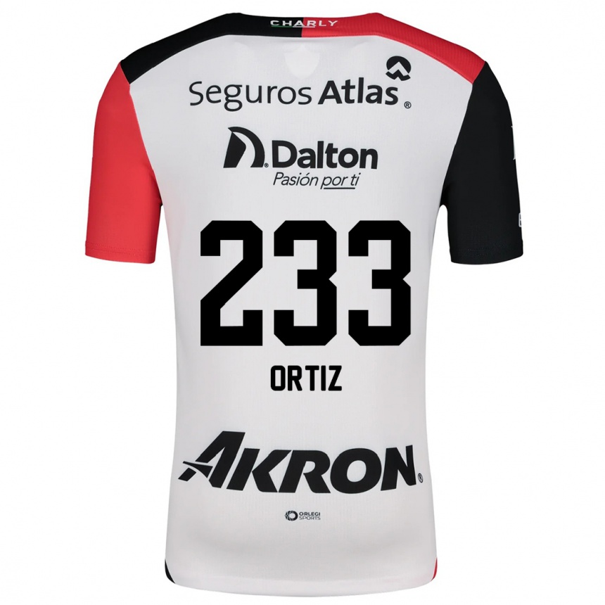 Kids Football Brandon Ortiz #233 White Red Black Away Jersey 2024/25 T-Shirt Canada