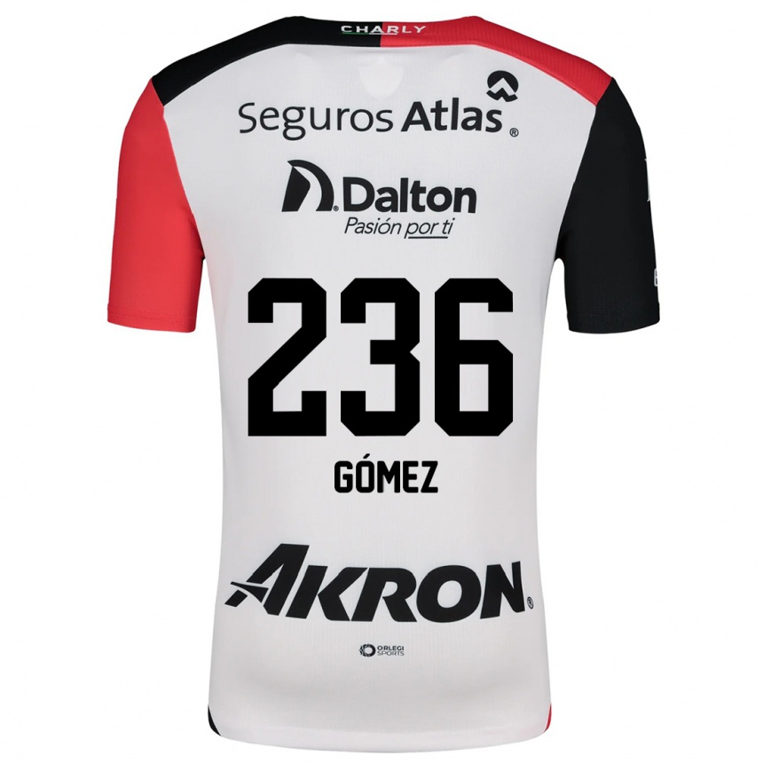 Kids Football José Gómez #236 White Red Black Away Jersey 2024/25 T-Shirt Canada