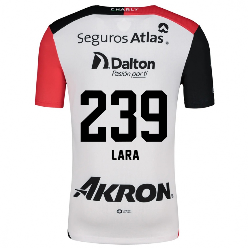 Kids Football Guadalupe Lara #239 White Red Black Away Jersey 2024/25 T-Shirt Canada