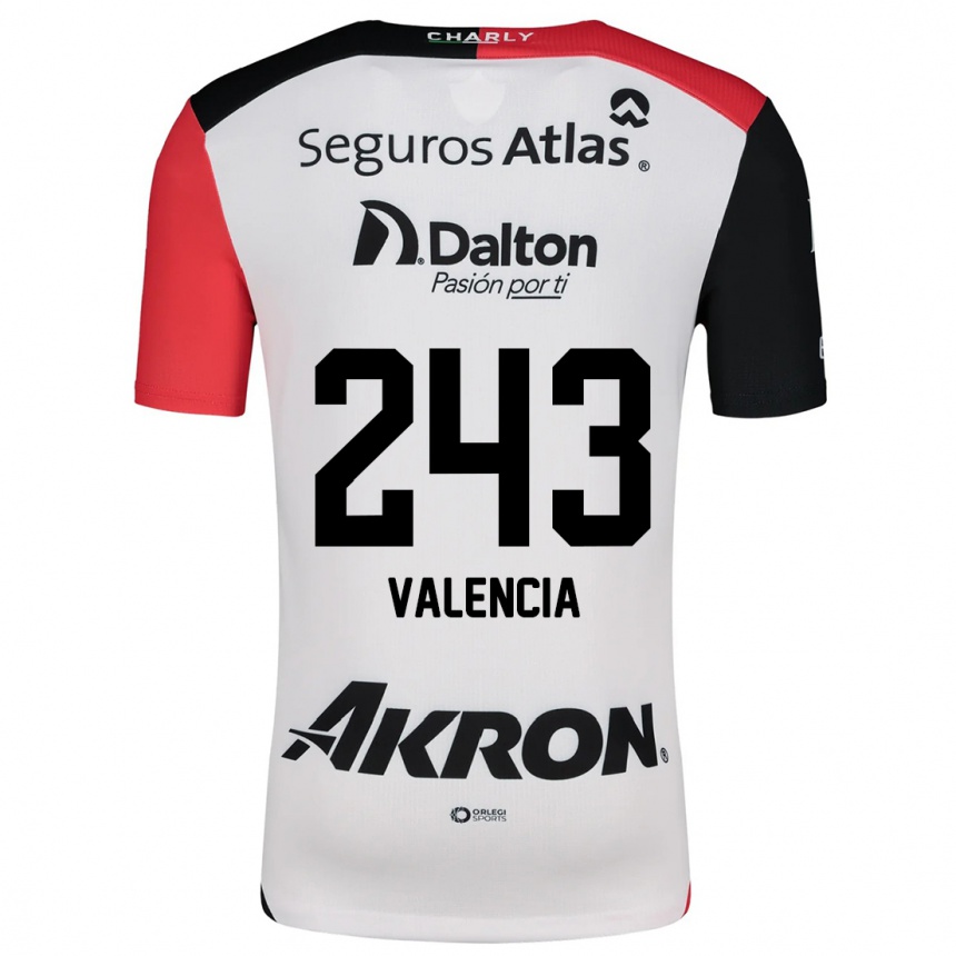 Enfant Football Maillot Luis Valencia #243 Blanc Rouge Noir Tenues Extérieur 2024/25 Canada