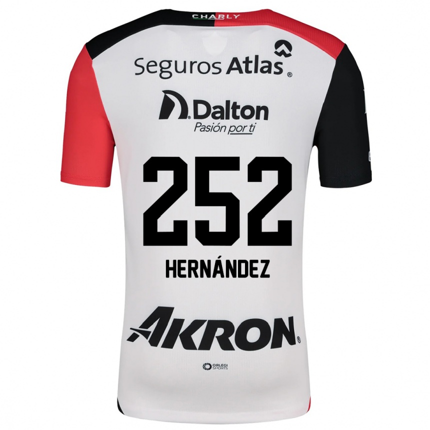 Kids Football Luis Hernández #252 White Red Black Away Jersey 2024/25 T-Shirt Canada