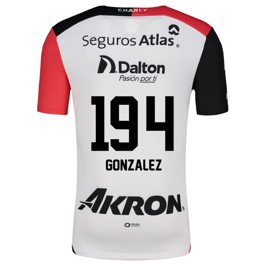 Kids Football Andrés González #194 White Red Black Away Jersey 2024/25 T-Shirt Canada