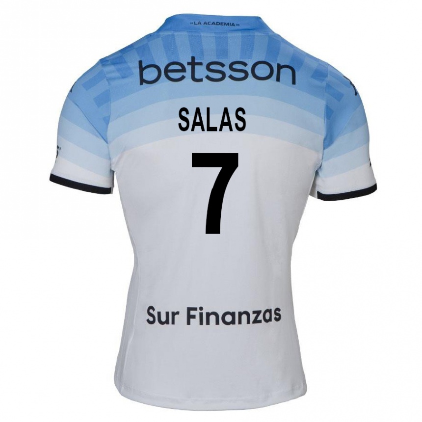 Kids Football Maximiliano Salas #7 White Blue Black Away Jersey 2024/25 T-Shirt Canada