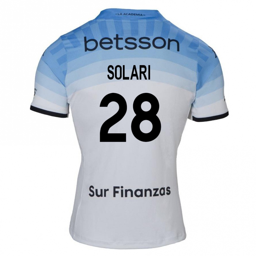 Kids Football Santiago Solari #28 White Blue Black Away Jersey 2024/25 T-Shirt Canada