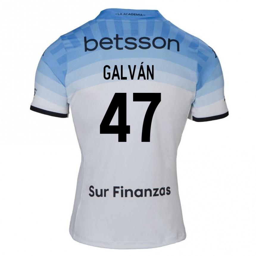 Kids Football Ignacio Galván #47 White Blue Black Away Jersey 2024/25 T-Shirt Canada