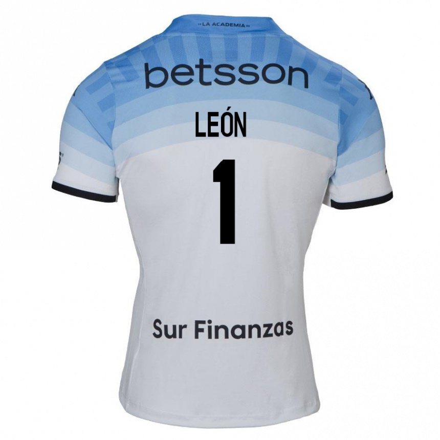 Kids Football Roberto León #1 White Blue Black Away Jersey 2024/25 T-Shirt Canada