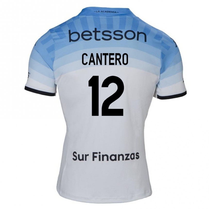 Kids Football Milton Cantero #12 White Blue Black Away Jersey 2024/25 T-Shirt Canada