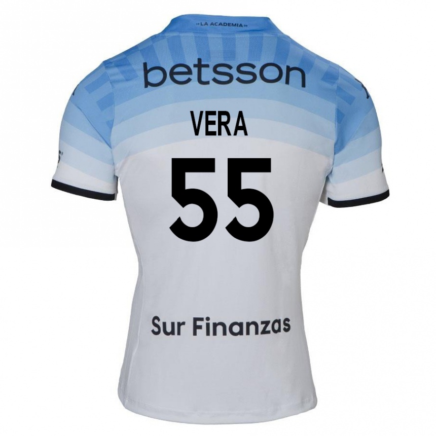 Kids Football Santino Vera #55 White Blue Black Away Jersey 2024/25 T-Shirt Canada