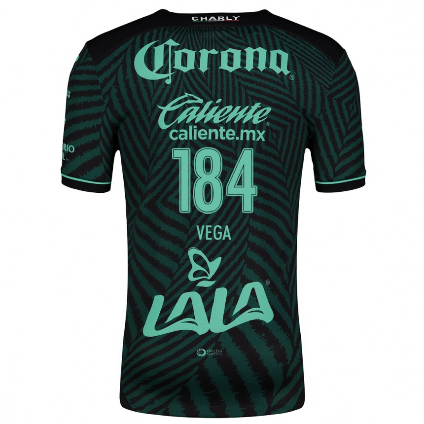 Kids Football Luis Vega #184 Black Green Away Jersey 2024/25 T-Shirt Canada