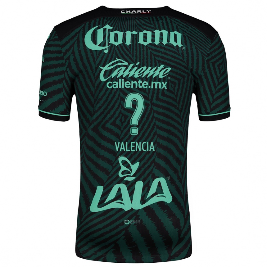 Kids Football Álex Valencia #0 Black Green Away Jersey 2024/25 T-Shirt Canada