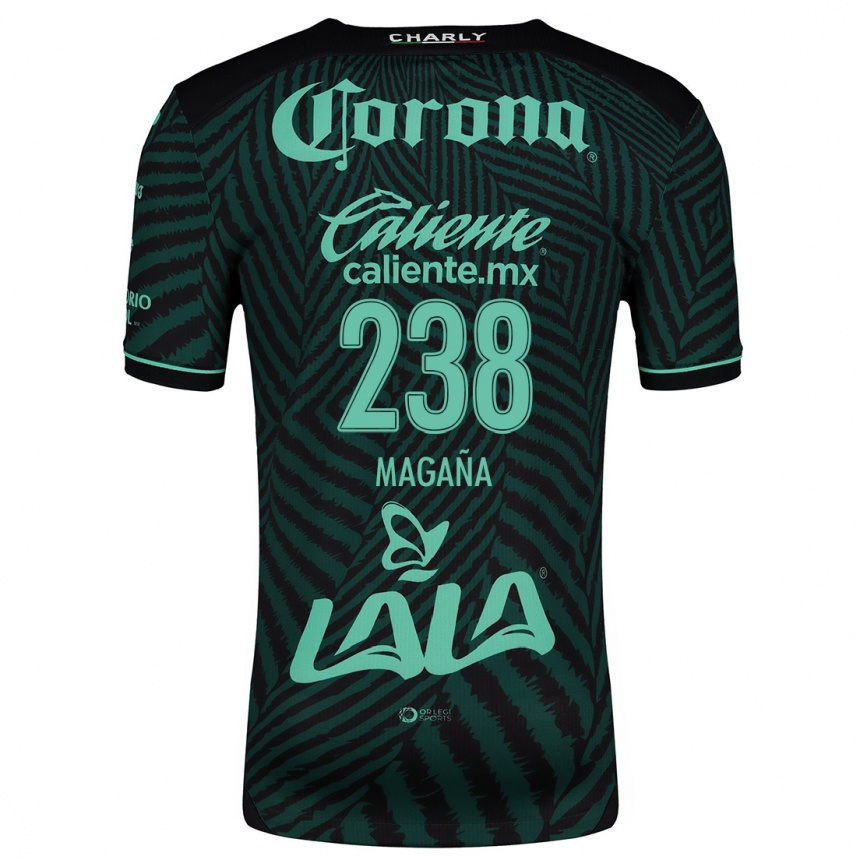 Kids Football Emilio Magaña #238 Black Green Away Jersey 2024/25 T-Shirt Canada