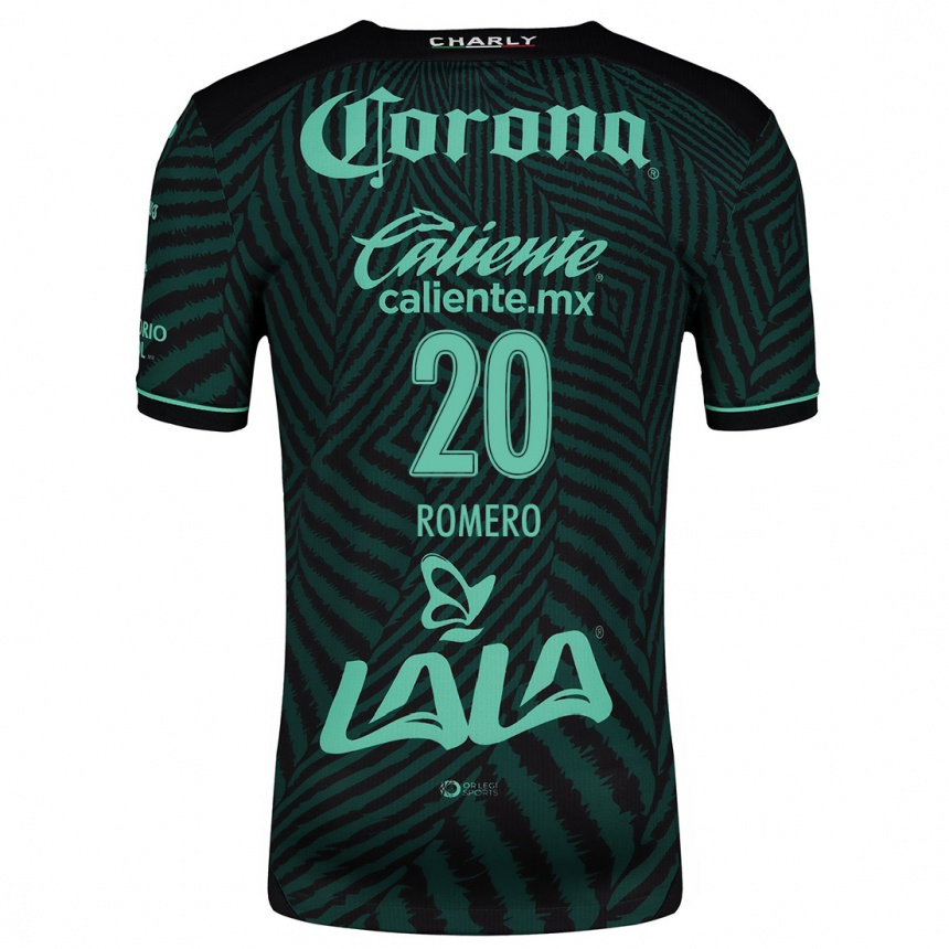 Kids Football Lia Romero #20 Black Green Away Jersey 2024/25 T-Shirt Canada