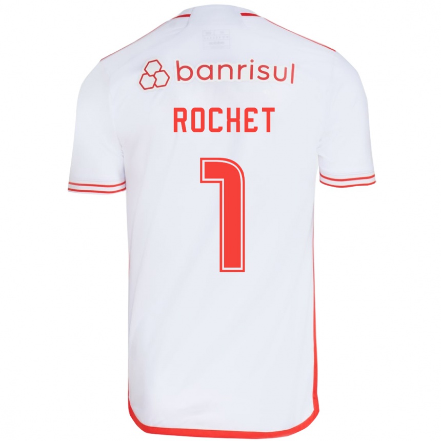 Kids Football Sergio Rochet #1 White Red Away Jersey 2024/25 T-Shirt Canada