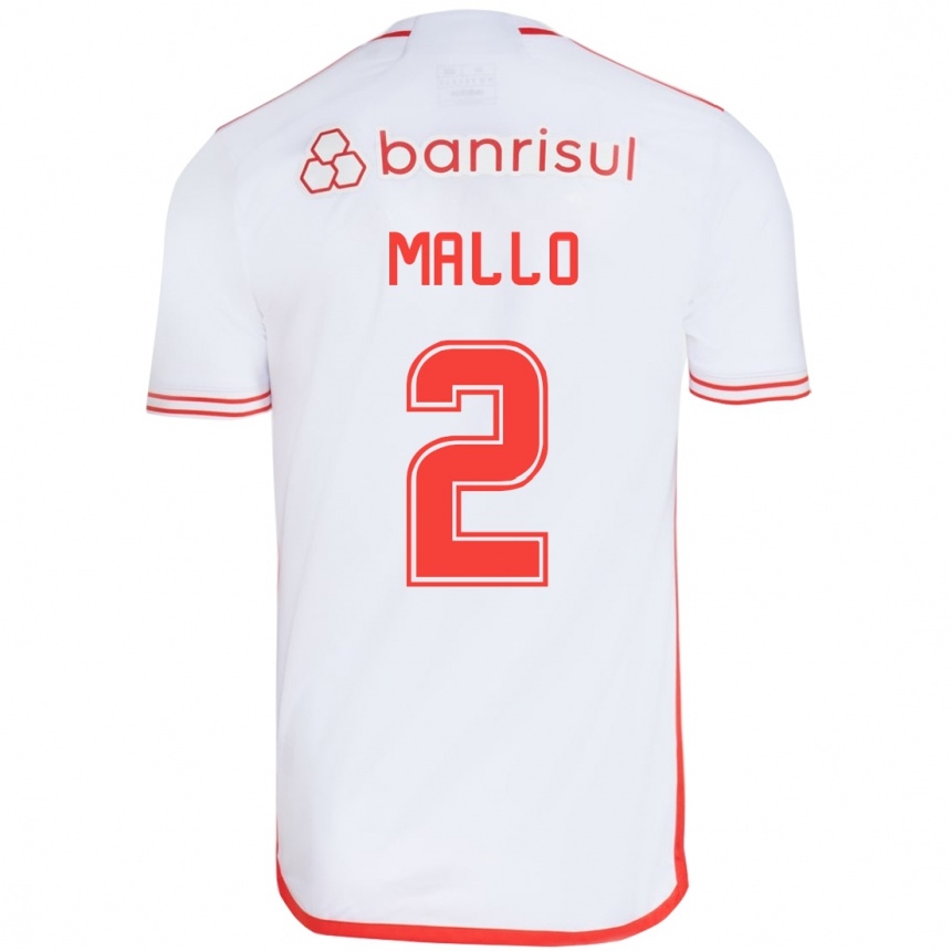 Kids Football Hugo Mallo #2 White Red Away Jersey 2024/25 T-Shirt Canada