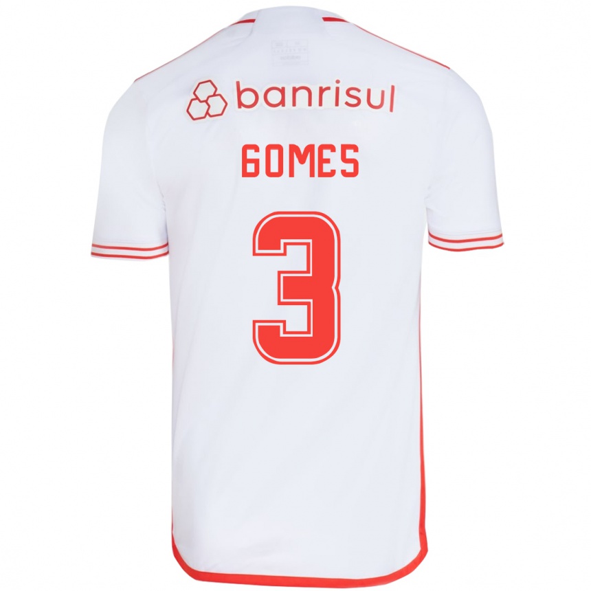 Kids Football Igor Gomes #3 White Red Away Jersey 2024/25 T-Shirt Canada