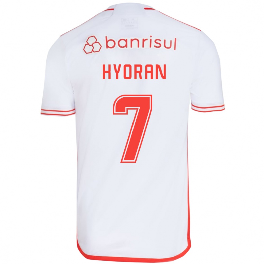 Enfant Football Maillot Hyoran #7 Blanc Rouge Tenues Extérieur 2024/25 Canada