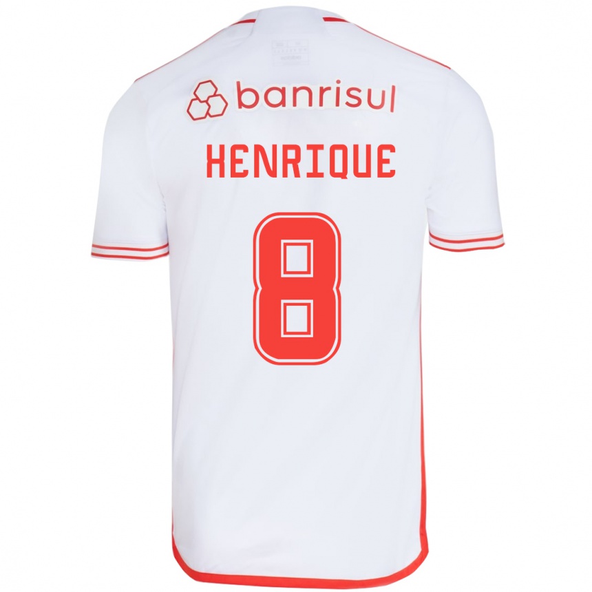 Enfant Football Maillot Bruno Henrique #8 Blanc Rouge Tenues Extérieur 2024/25 Canada