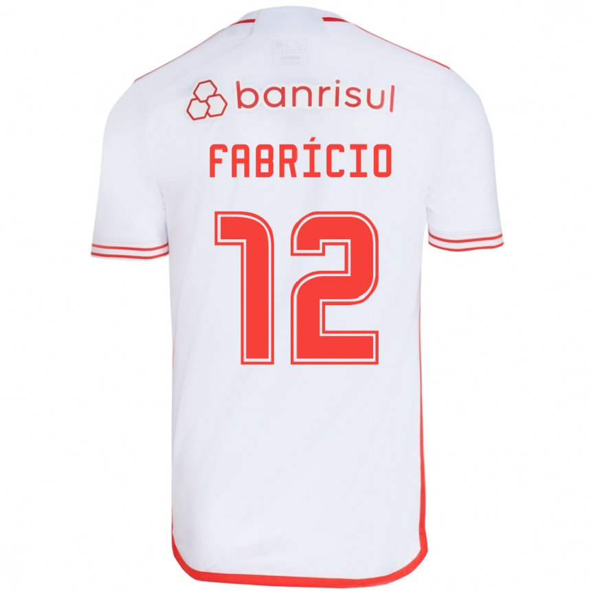 Enfant Football Maillot Fabrício #12 Blanc Rouge Tenues Extérieur 2024/25 Canada