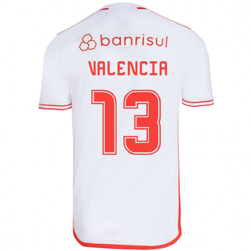 Kids Football Enner Valencia #13 White Red Away Jersey 2024/25 T-Shirt Canada