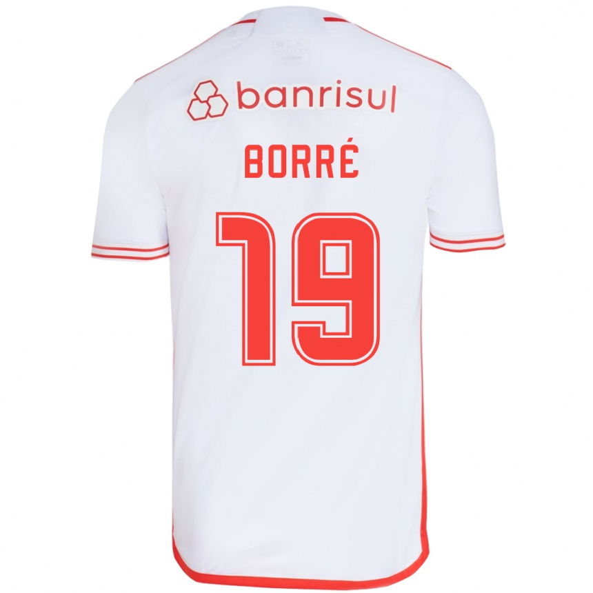 Kids Football Rafael Borré #19 White Red Away Jersey 2024/25 T-Shirt Canada