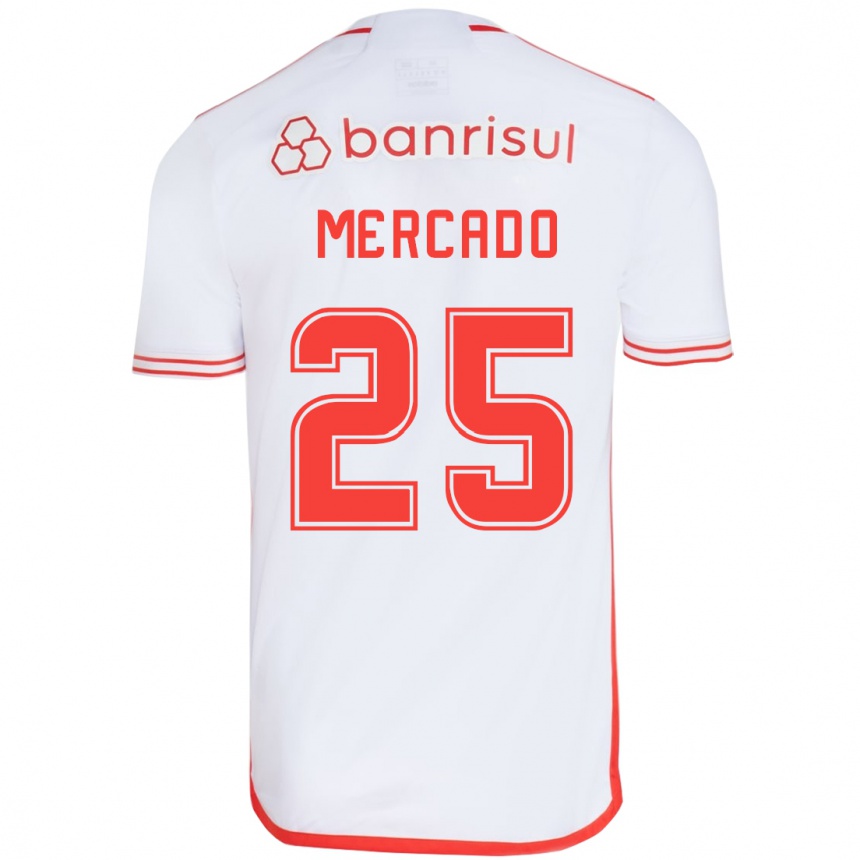 Kids Football Gabriel Mercado #25 White Red Away Jersey 2024/25 T-Shirt Canada