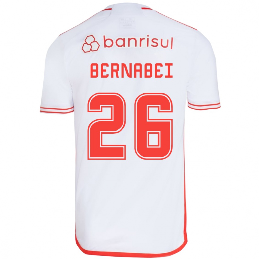 Kids Football Alexandro Bernabéi #26 White Red Away Jersey 2024/25 T-Shirt Canada