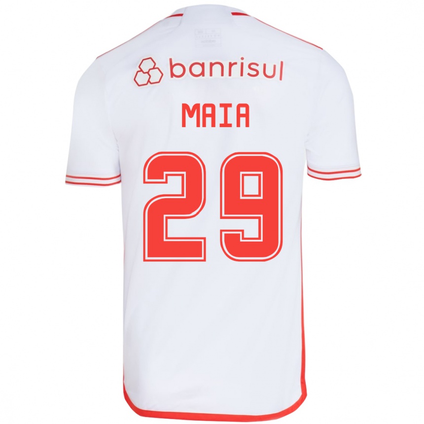 Enfant Football Maillot Thiago Maia #29 Blanc Rouge Tenues Extérieur 2024/25 Canada