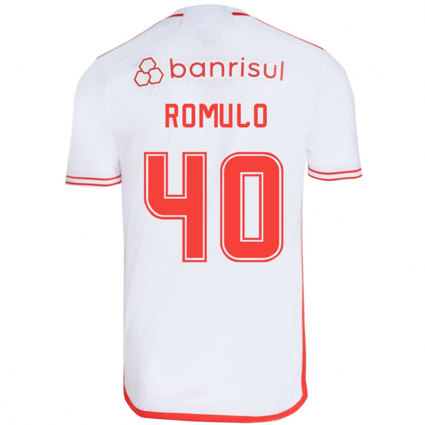 Kids Football Rômulo #40 White Red Away Jersey 2024/25 T-Shirt Canada