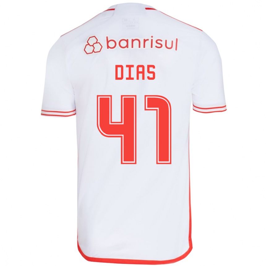 Enfant Football Maillot Matheus Dias #41 Blanc Rouge Tenues Extérieur 2024/25 Canada