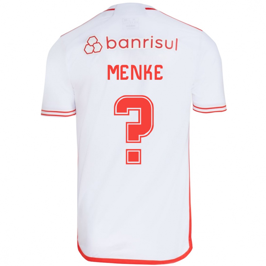 Kids Football Henrique Menke #0 White Red Away Jersey 2024/25 T-Shirt Canada