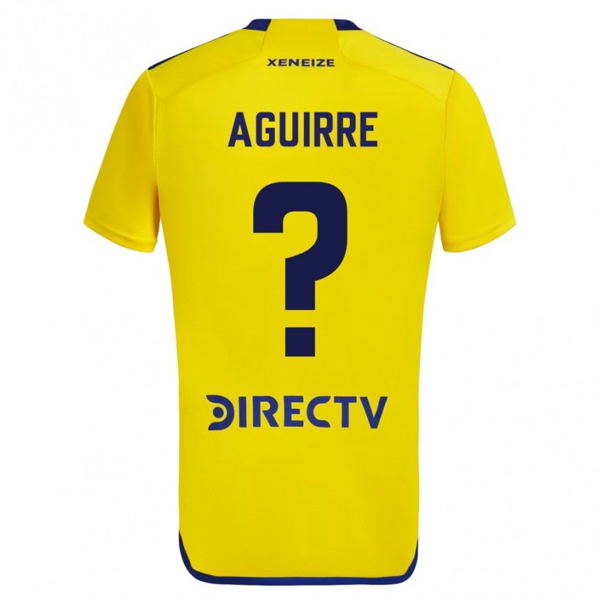 Kids Football Brian Aguirre #0 Yellow Blue Away Jersey 2024/25 T-Shirt Canada