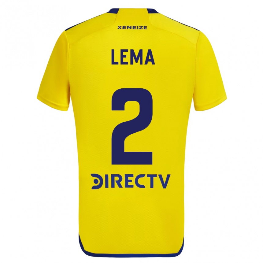 Enfant Football Maillot Cristian Lema #2 Jaune Bleu Tenues Extérieur 2024/25 Canada