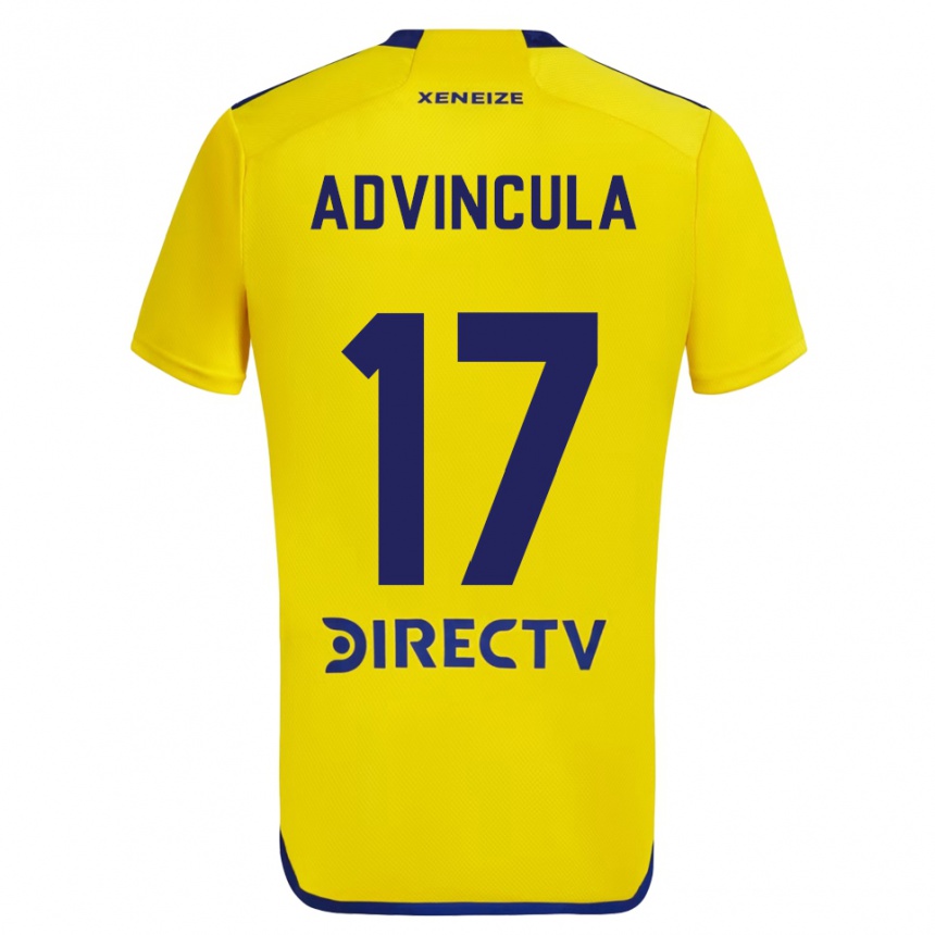 Kids Football Luis Advíncula #17 Yellow Blue Away Jersey 2024/25 T-Shirt Canada