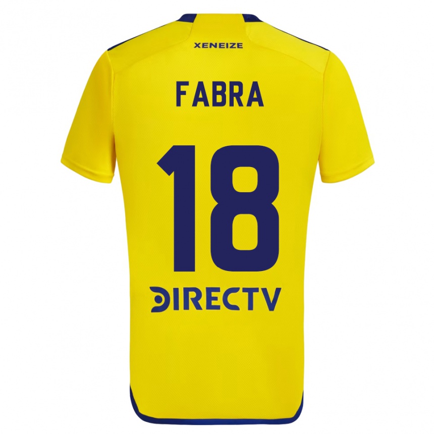 Kids Football Frank Fabra #18 Yellow Blue Away Jersey 2024/25 T-Shirt Canada